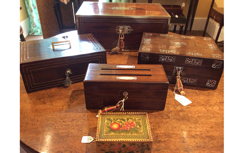Group of early 19th century boxes
